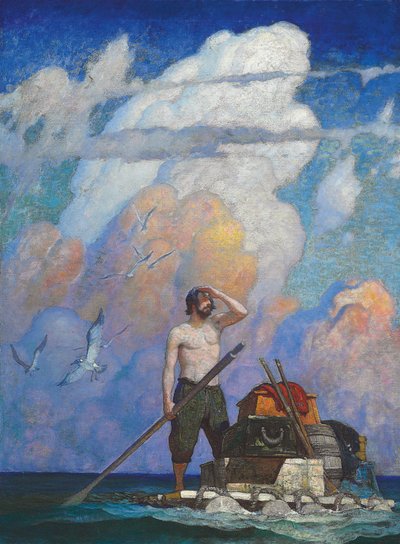 Pour un mile, ou à peu près, mon radeau allait très bien - Newell Convers Wyeth