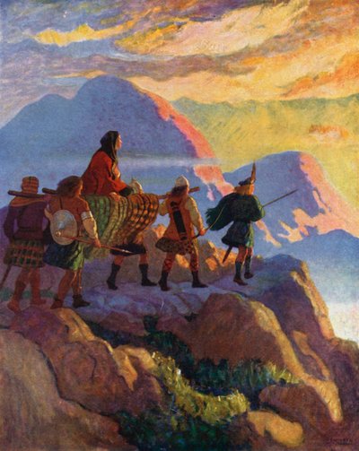Hélène descend la vallée des pierres - Newell Convers Wyeth