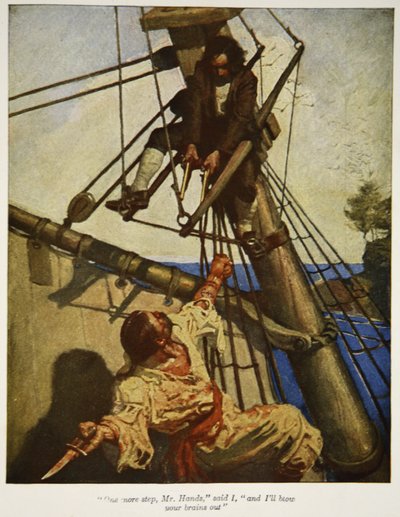 Encore un pas, M. Hands, dis-je, et je vous fais sauter la cervelle, une illustration de 