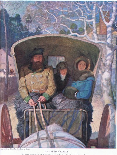 La famille Fraser : Il était entassé raide et chauffé, dans la vieille chaise entre ses parents - Newell Convers Wyeth