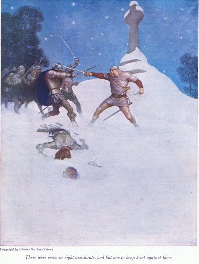 Il y avait sept ou huit assaillants, et un seul pour leur tenir tête, 1916 - Newell Convers Wyeth