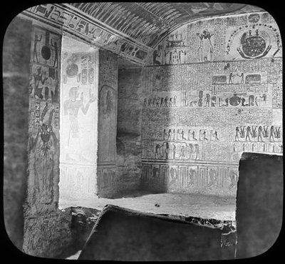 Sarcophage et chambre funéraire de Ramsès VI, Vallée des Rois, Égypte, vers 1890 - Newton and Co