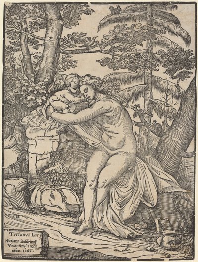 Vénus et Cupidon - Niccolò Boldrini after Titian