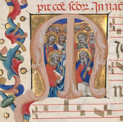 Initial M : Les Apôtres - Niccolò di Giacomo da Bologna