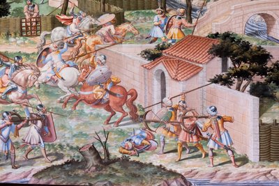 Détail de la fresque dans la Salle des Batailles de la bataille de La Higueruela en 1431 (fresque) - Niccolo (and workshop) Granello