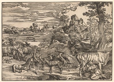 Paysage avec une laitière, c. 1525 - Niccolo Boldrini
