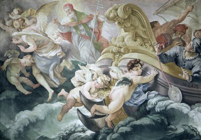 La tempête miraculeusement calmée au contact du médaillon de Pie V - Niccolo Francesco Lapi