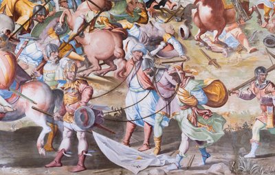 Détail de la fresque dans la Salle des Batailles de la Bataille de La Higueruela en 1431 - Niccolo Granello