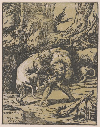Hercule et le lion de Némée - Niccolo Vicentino