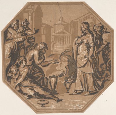 Personnes rendant hommage à la beauté de Psyché, vers 1540-50 - Niccolo Vicentino