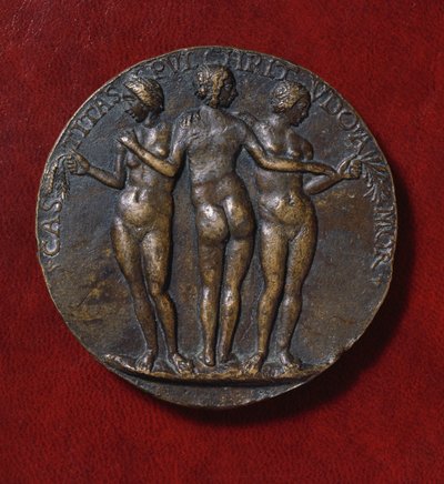 Médaille représentant Les Trois Grâces (bronze) - Niccolo di Giovanni Fiorentino