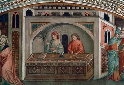 Deux banquiers, détail de la Vie de Saint Matthieu - Niccolo di Pietro Gerini