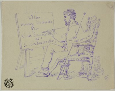 Artiste assis à son chevalet - Nicholas Chevalier