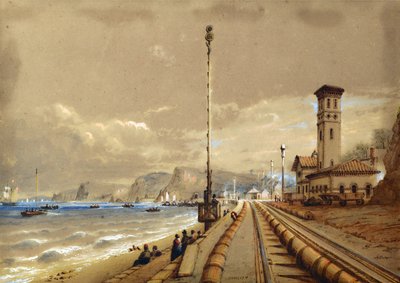 Chemin de fer atmosphérique à Dawlish, c.1850 - Nicholas Condy