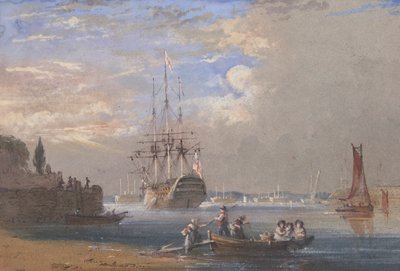 H.M.S. St. Vincent à Plymouth - Nicholas Condy