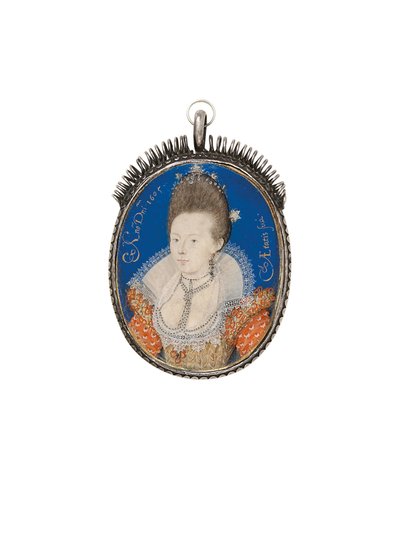 Une dame en robe dorée avec col haut, 1605 - Nicholas Hilliard