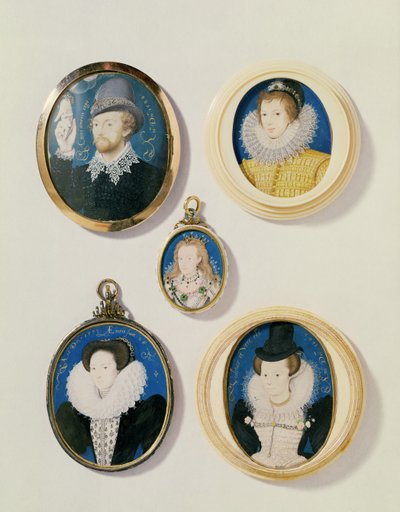 Miniatures, de G à D, de H à B : Homme avec une main d