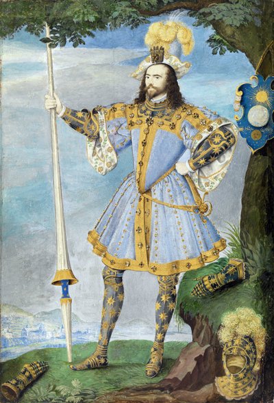 Portrait de George Clifford, troisième comte de Cumberland (1558-1605), navigateur. Miniature à l