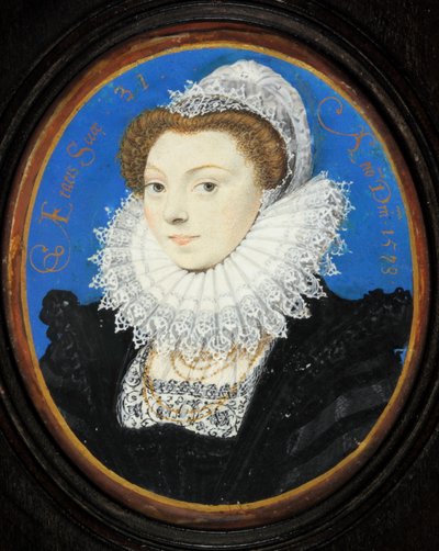 Femme inconnue avec une coiffe en dentelle - Nicholas Hilliard