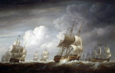 Une flotte de navires Indiaman, navires britanniques de la British East India Company - Nicholas Pocock