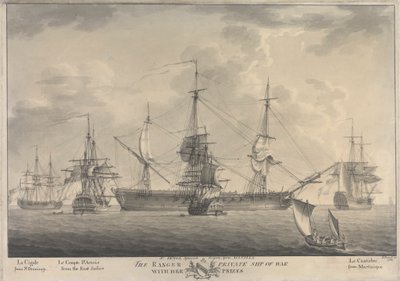 Le Ranger, navire de guerre privé, avec ses prises - Nicholas Pocock