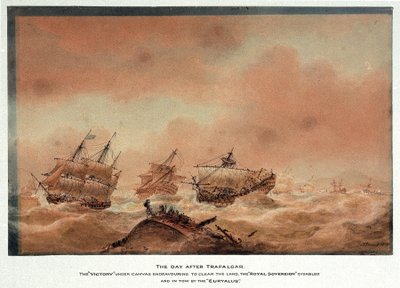 Le jour après la bataille de Trafalgar - Nicholas Pocock