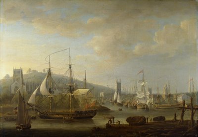 Vue du port de Bristol montrant la cathédrale - Nicholas Pocock