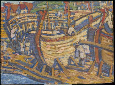 Construction des navires. Esquisse pour la peinture du même titre, 1903 - Nicholas Roerich