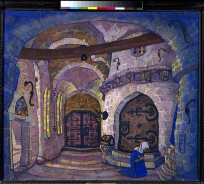 Dans le monastère. Décor préparatoire pour l