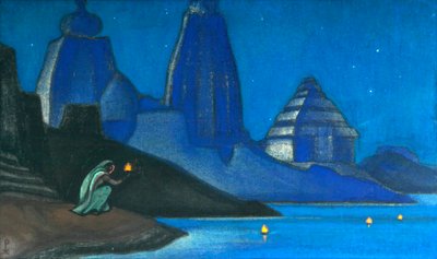 Flamme du bonheur sur le Gange, 1947 - Nicholas Roerich