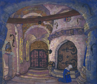 Dans le monastère. Décor de scène pour l