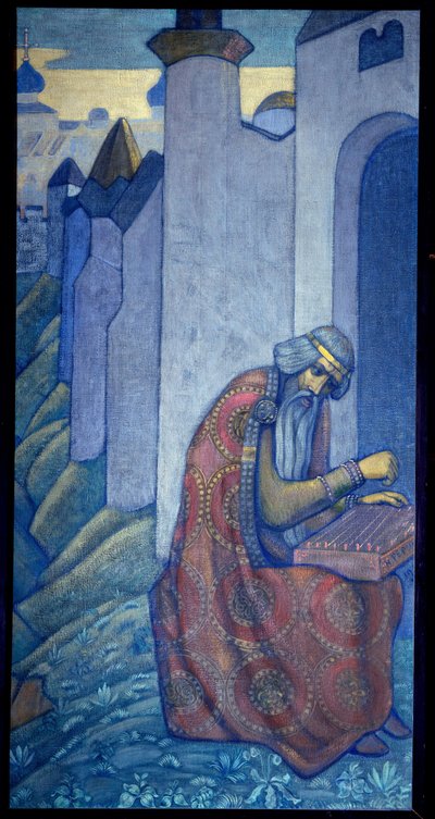 Le barde russe Boyan jouant des gousli au 11ème siècle - Nicholas Roerich