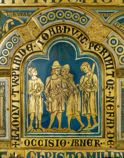 Joab assassine Abner, ancien général du roi Saül, passé au roi David. - Nicholas of Verdun