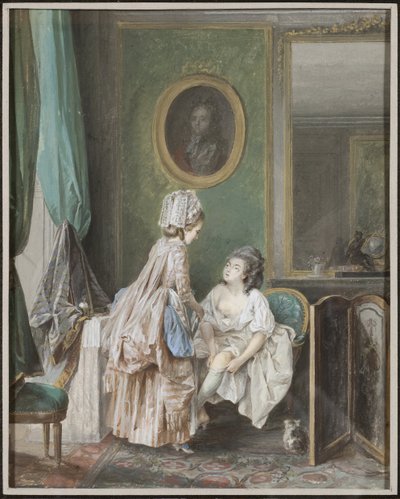 Femme enfilant ses bas - Niclas II Lafrensen