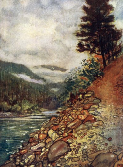 Norvège : Rivière à Gjora (lithographie en couleur) - Nico Jungman