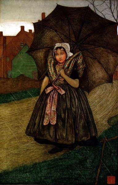 Fille hollandaise sous la pluie - Nico Jungmann