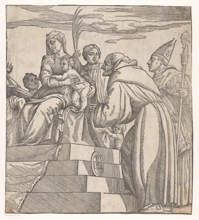 Doge Francesco Donato agenouillé devant Marie et le Christ (moitié droite) - Nicolò Boldrini (attributed to)