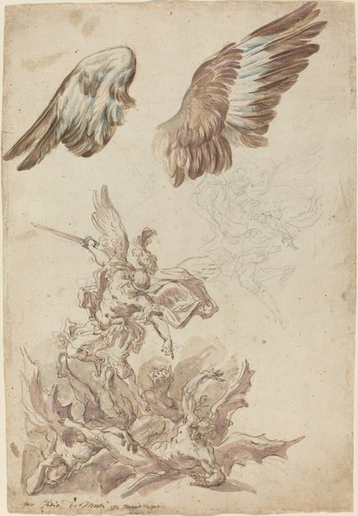 Études pour Saint Michel terrassant les anges rebelles - Nicolò Ricciolini