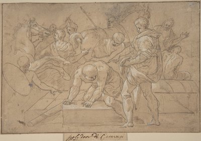 Étude de composition de scène historique pour la Chapelle de Guise, 16e siècle - Nicolò dell