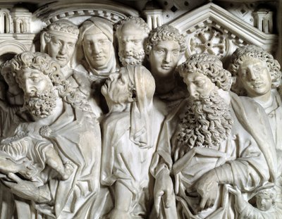 Présentation de Jésus au temple (détail) Chaire réalisée par Nicola Pisano - Nicola Pisano
