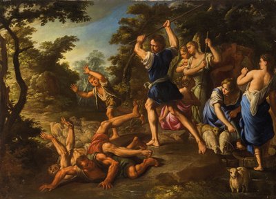 Moïse défendant les filles de Jethro - Nicola Vaccaro