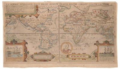 La heroike interprinse faict par le Signeur Draeck d’avoir cirquit toute la terre, possibly Antwerp, c.1590 (hand-coloured engraving) - Nicola Van Sype