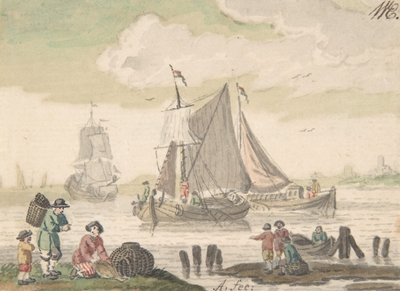 Paysage marin avec six personnages au premier plan, 1733-93 - Nicolaas Aartman