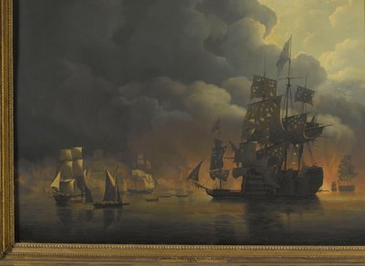 La flotte anglo-néerlandaise sous Lord Exmouth et le vice-amiral Jonkheer Theodorus Frederik van Capellen attaquant les forteresses algériennes, 27 août 1816 - Nicolaas Baur