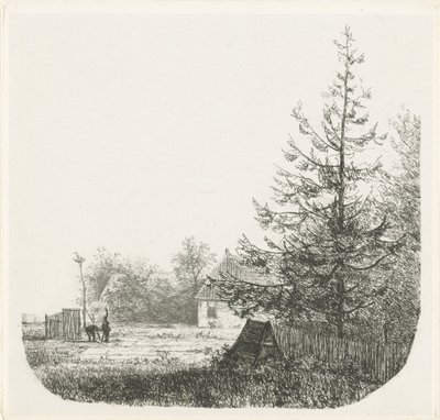 Paysage boisé avec un nid de cigognes - Nicolaas Johannes Roosenboom