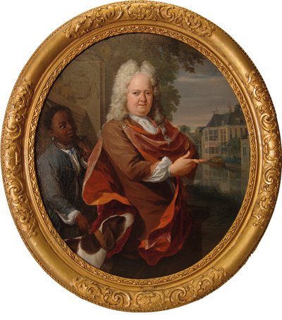 François van Bredehoff entouré de son serviteur Tabo Jansz - Nicolaas Verkolje
