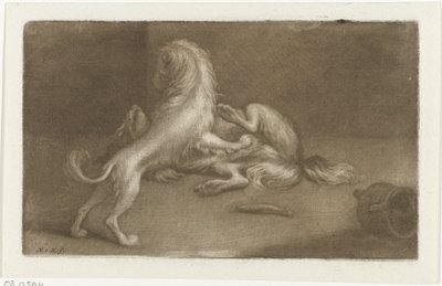 Deux chiens jouant - Nicolaas Verkolje