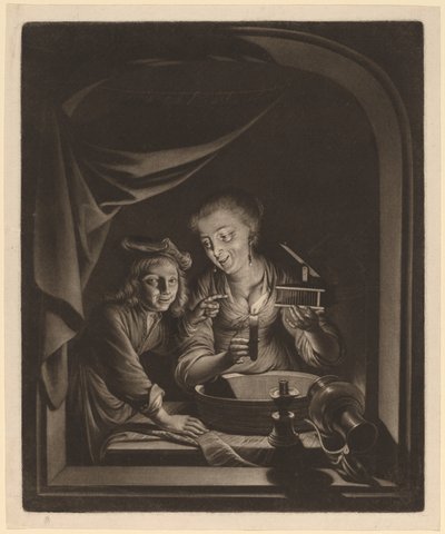 Servante avec une souricière - Nicolaas Verkolje after Gerrit Dou