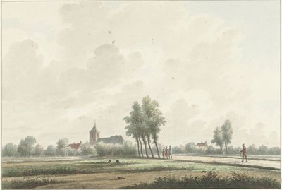 Un paysage avec une église à l