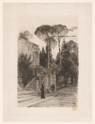 Bâtiment monumental avec jardin - Nicolaas van der Waay